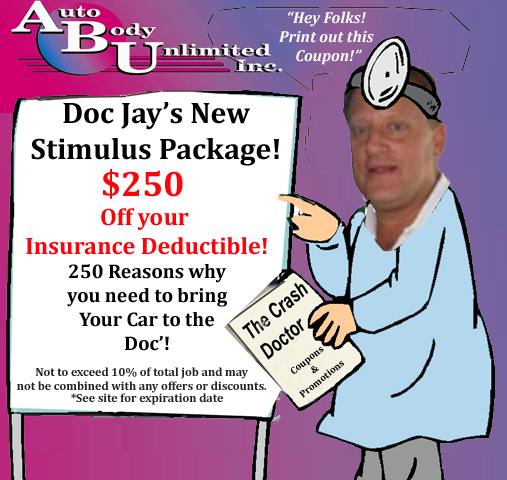 $250 off of your insurance deductible from www.thecrashdoctor.com